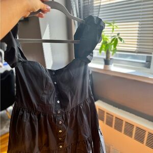 black staud babydoll dress